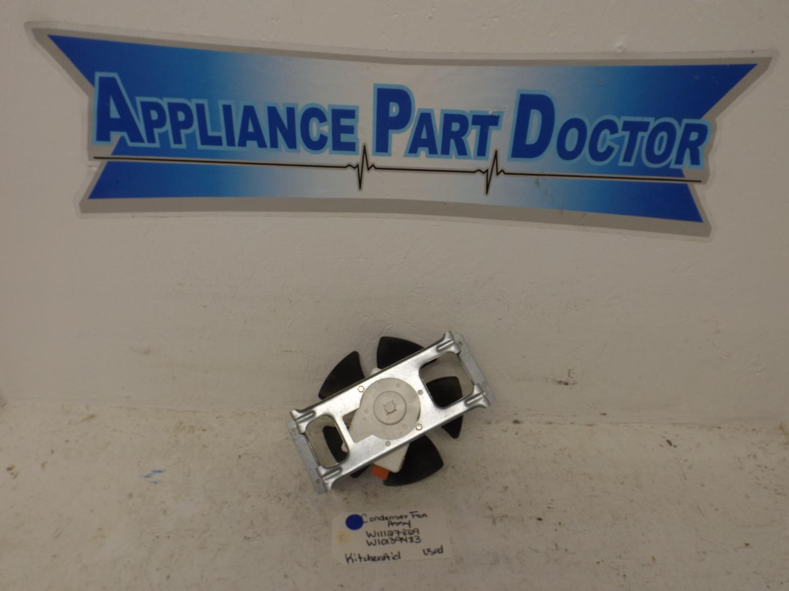 KitchenAid Refrigerator W11127829 W10139483 Condenser Fan Assy Used KitchenAid Refrigerator W11127829 W10139483 Condenser Fan Assy Used